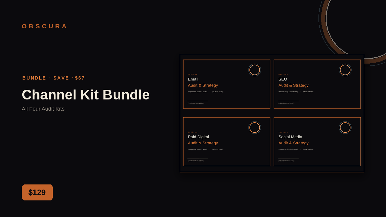 Channel Kit Bundle — Obscura marketing template
