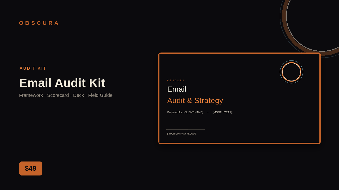 Email Audit Kit — Obscura marketing template